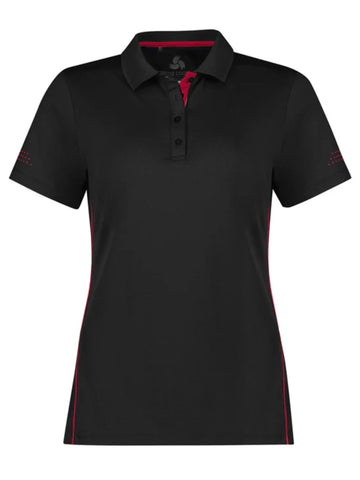 Womens Balance Short Sleeve Polo - Black/Red