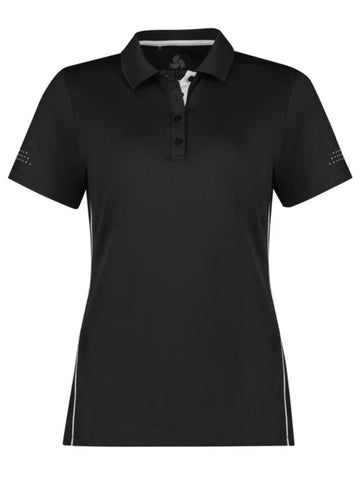 Womens Balance Short Sleeve Polo - Black/White