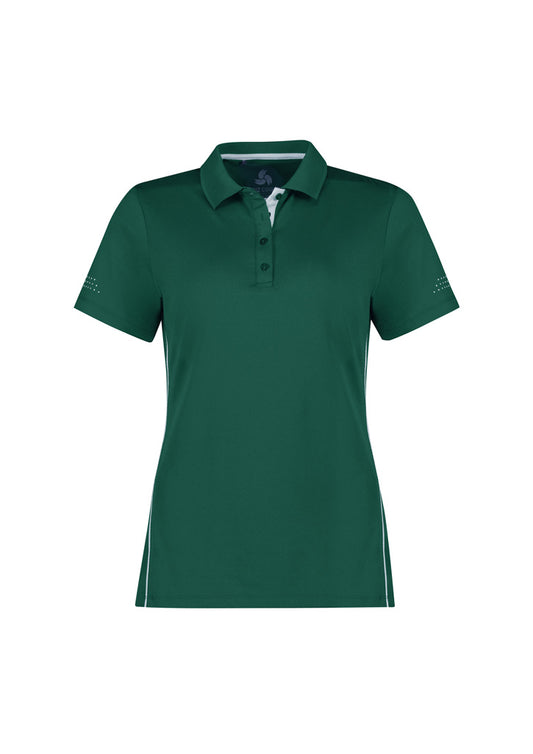 Womens Balance Short Sleeve Polo - Forest/White