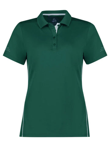 Womens Balance Short Sleeve Polo - Forest/White