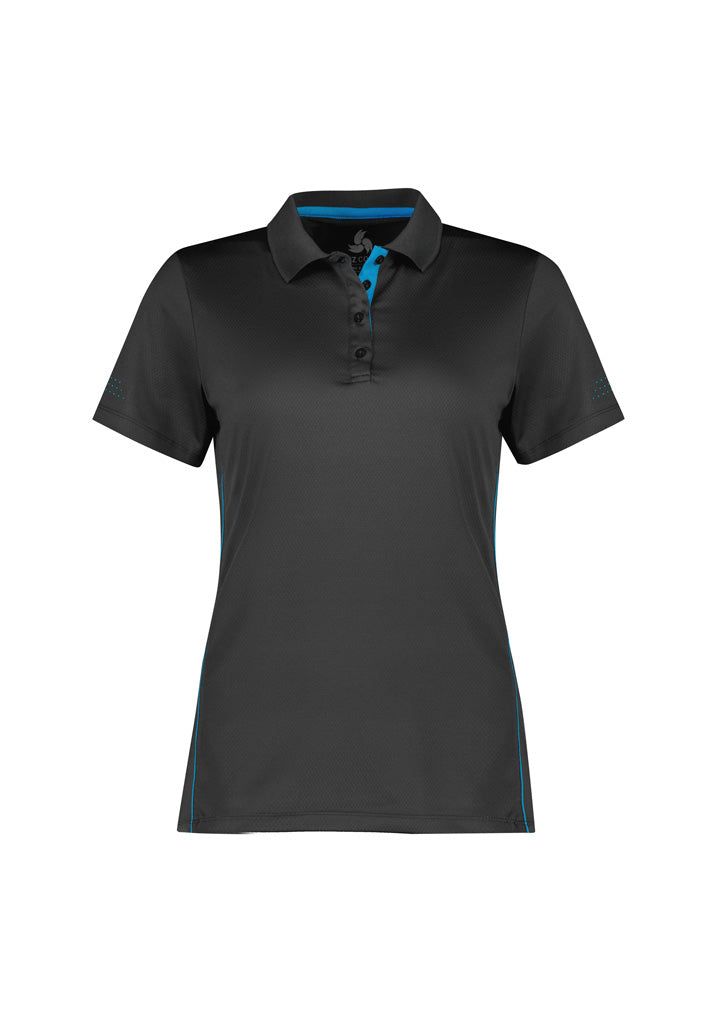 Womens Balance Short Sleeve Polo - Grey/Cyan