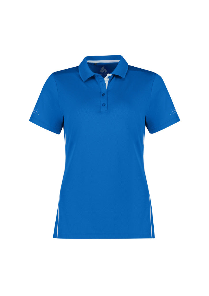 Womens Balance Short Sleeve Polo - Royal/White