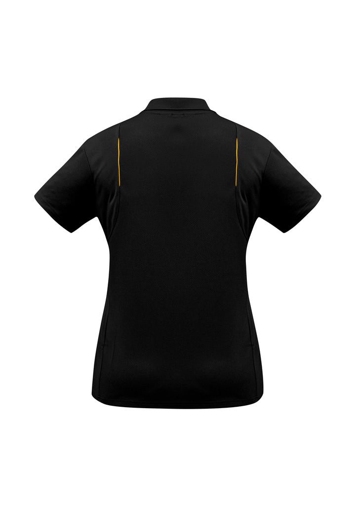 Ladies United Short Slv Polo - Black/Gold