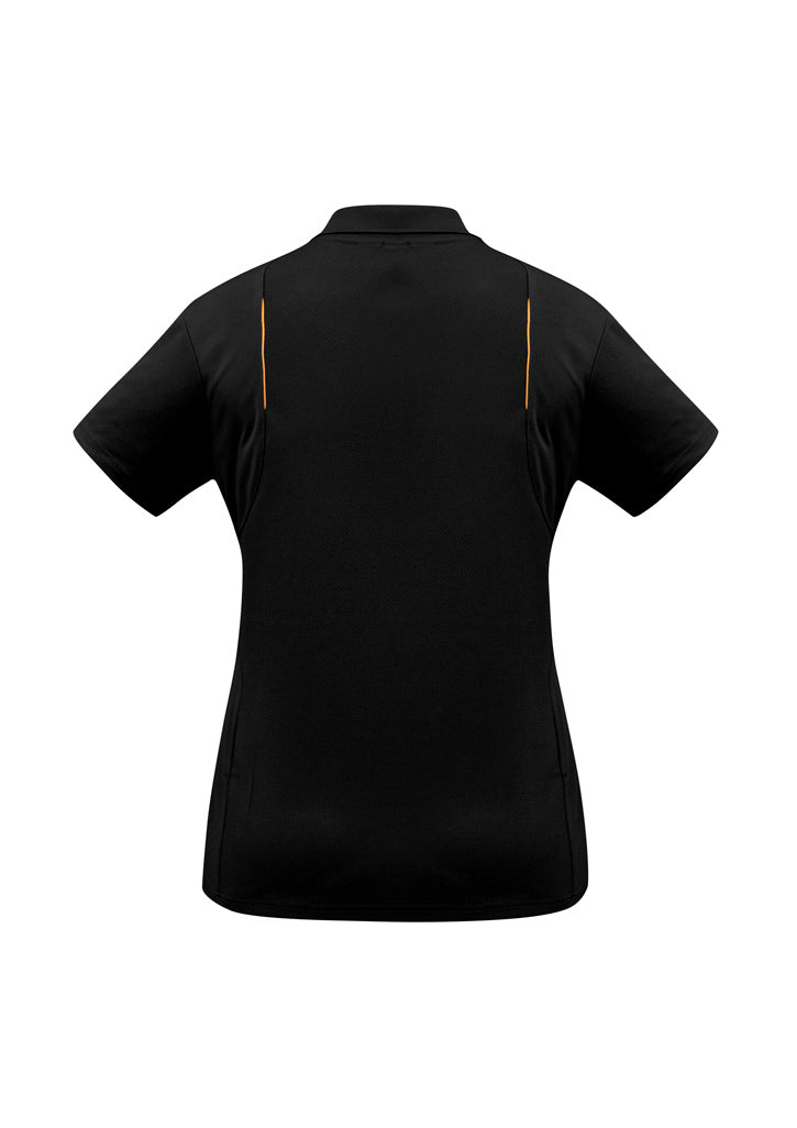 Ladies United Short Slv Polo - Black/Orange