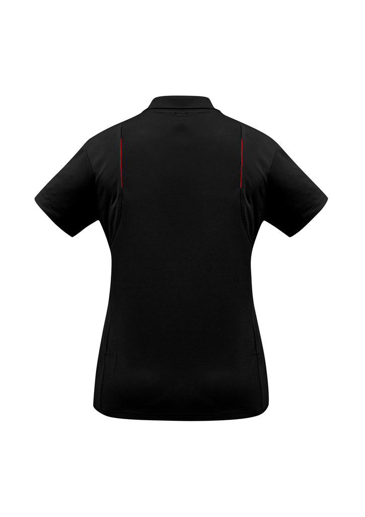 Ladies United Short Slv Polo - Black/Red