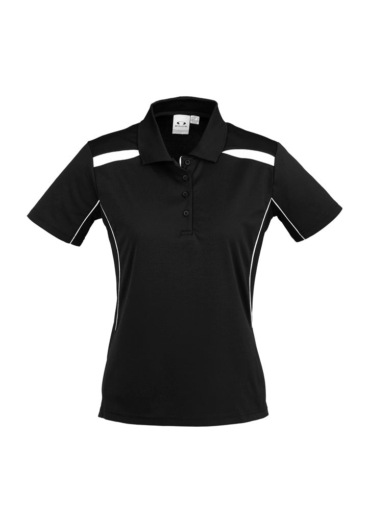 Ladies United Short Slv Polo - Black/White