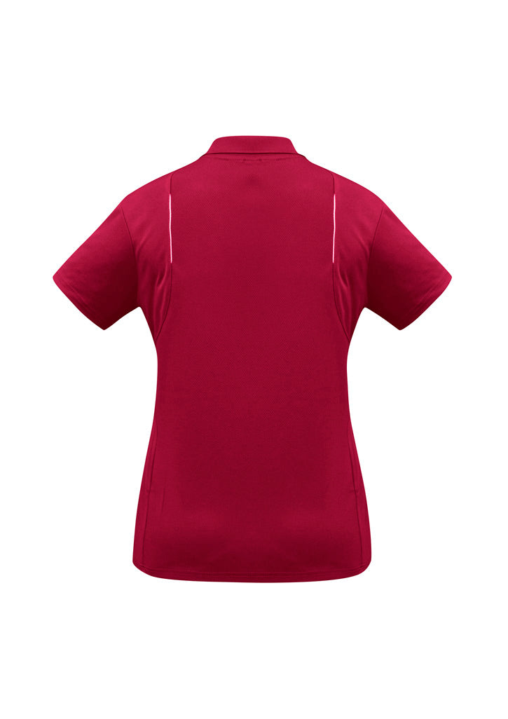 Ladies United Short Slv Polo - Red/White