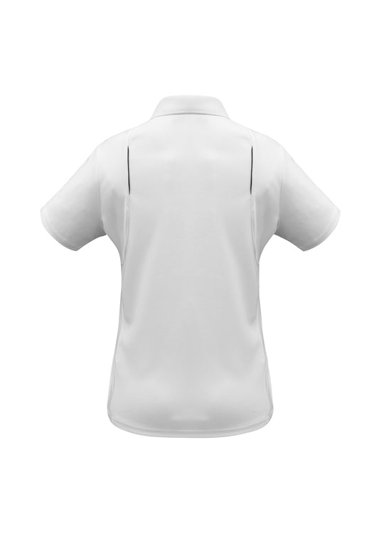 Ladies United Short Slv Polo - White/Black