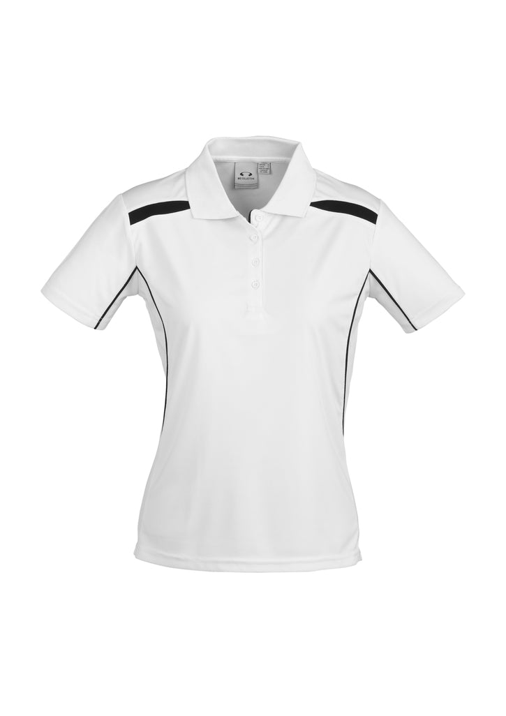 Ladies United Short Slv Polo - White/Black