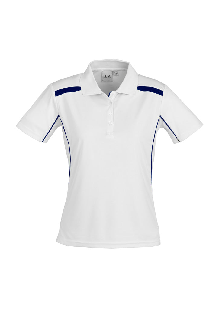 Ladies United Short Slv Polo - White/Navy