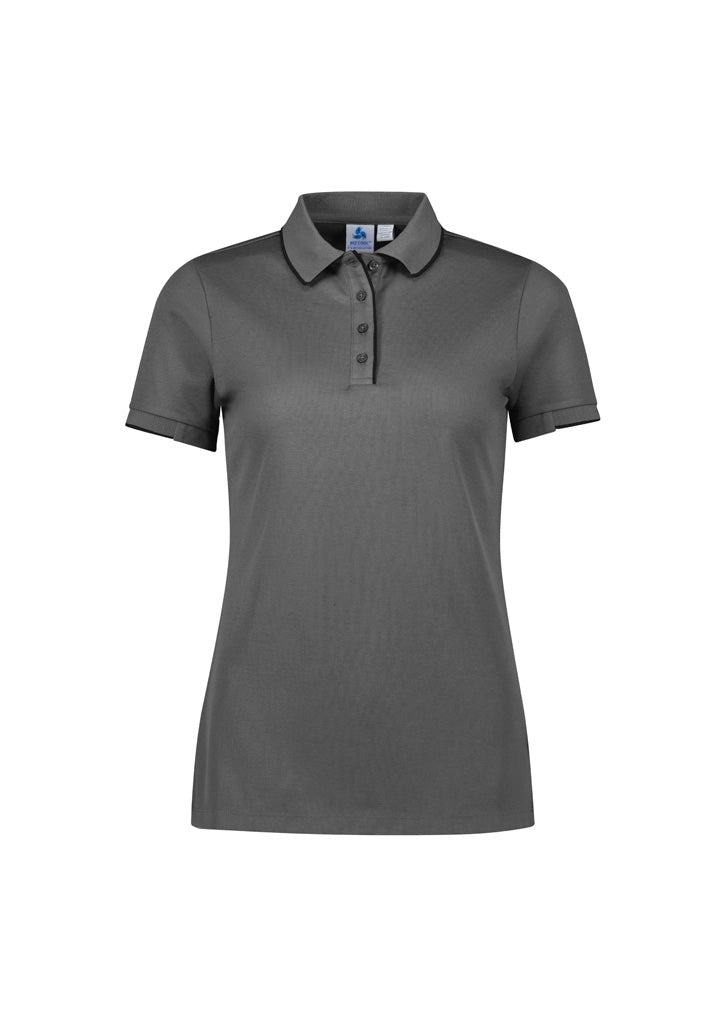 Womens Focus Short Sleeve Polo - Ash/Black