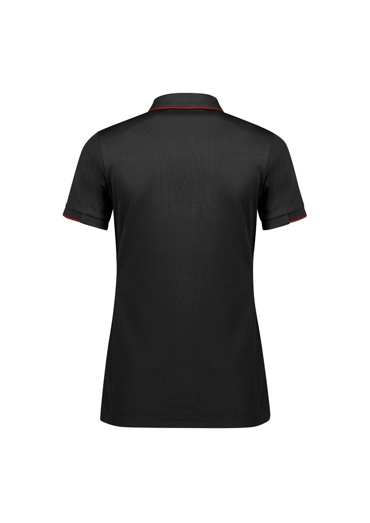 Womens Focus Short Sleeve Polo - Black/Red