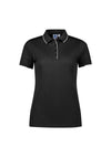 Womens Focus Short Sleeve Polo - Black/White