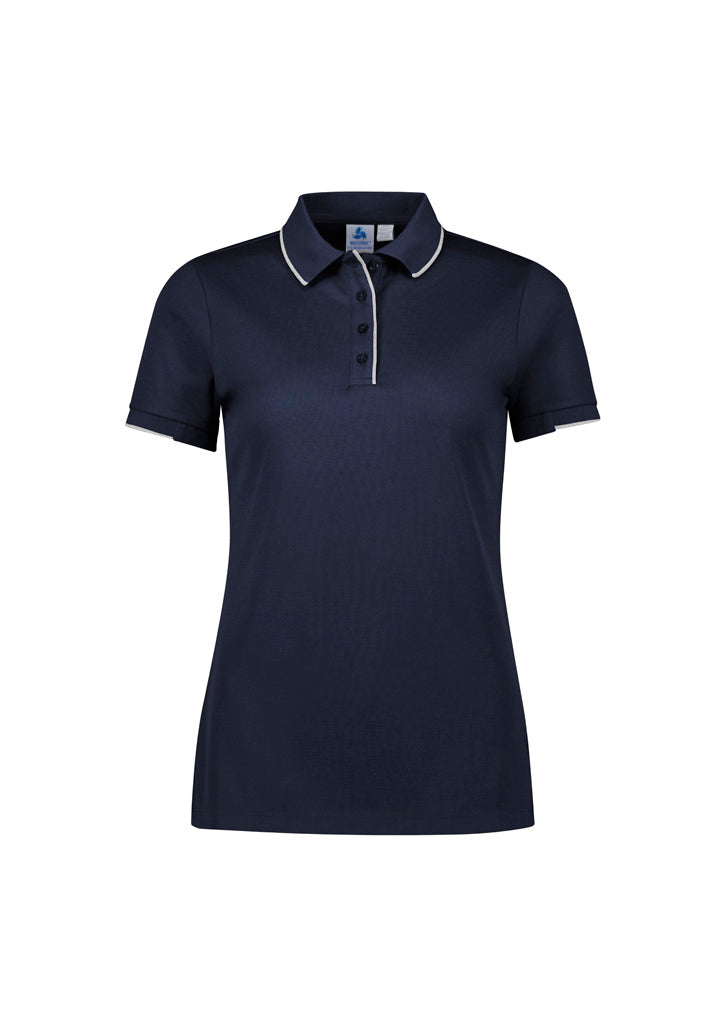 Womens Focus Short Sleeve Polo - Navy/White