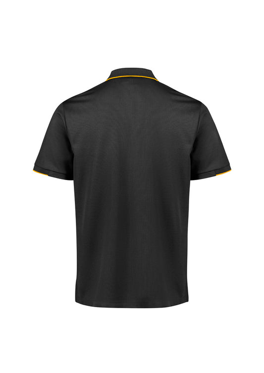 Mens Focus Short Sleeve Polo - Black/Gold