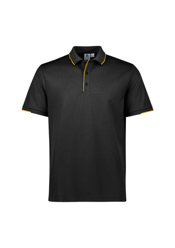 Mens Focus Short Sleeve Polo - Black/Gold