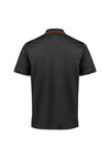 Mens Focus Short Sleeve Polo - Black/Orange