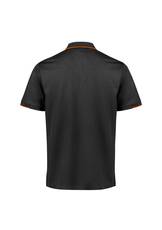 Mens Focus Short Sleeve Polo - Black/Orange