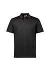 Mens Focus Short Sleeve Polo - Black/Orange
