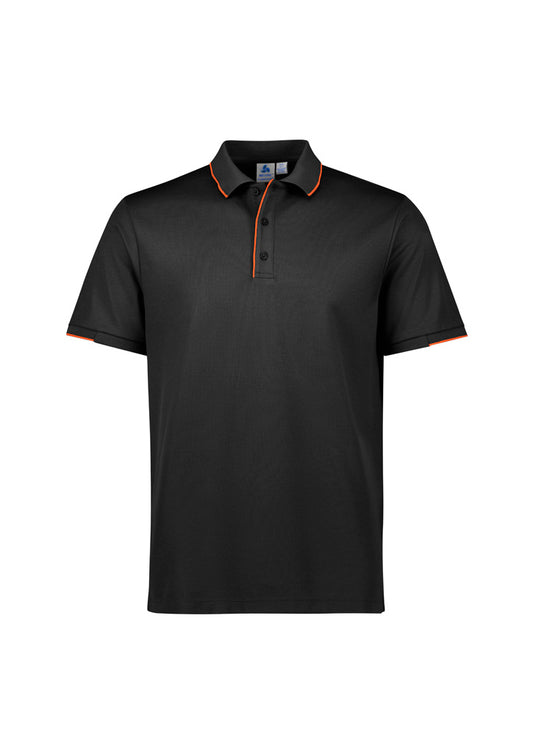 Mens Focus Short Sleeve Polo - Black/Orange