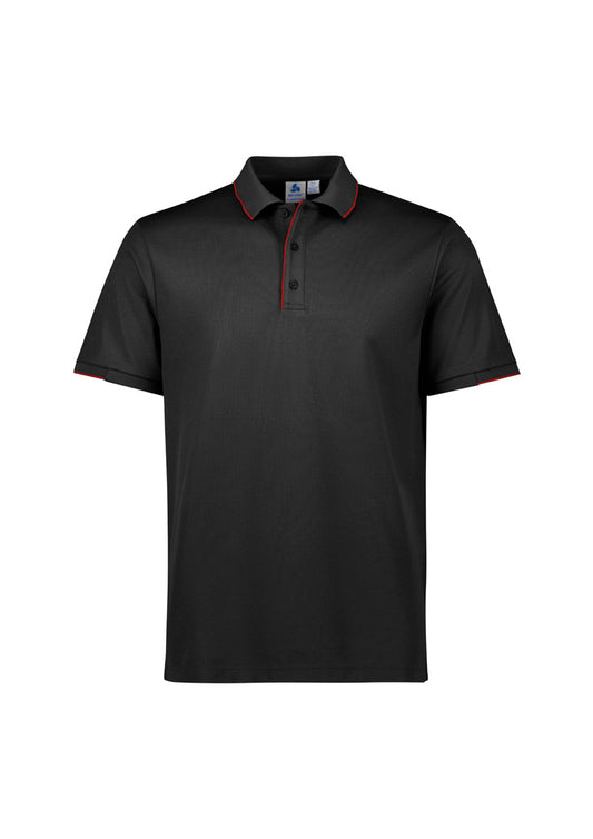 Mens Focus Short Sleeve Polo - Black/Red