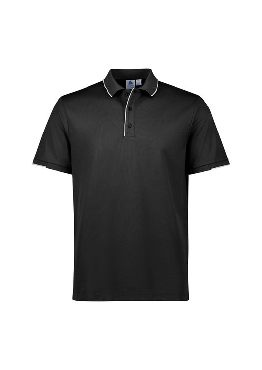 Mens Focus Short Sleeve Polo - Black/White