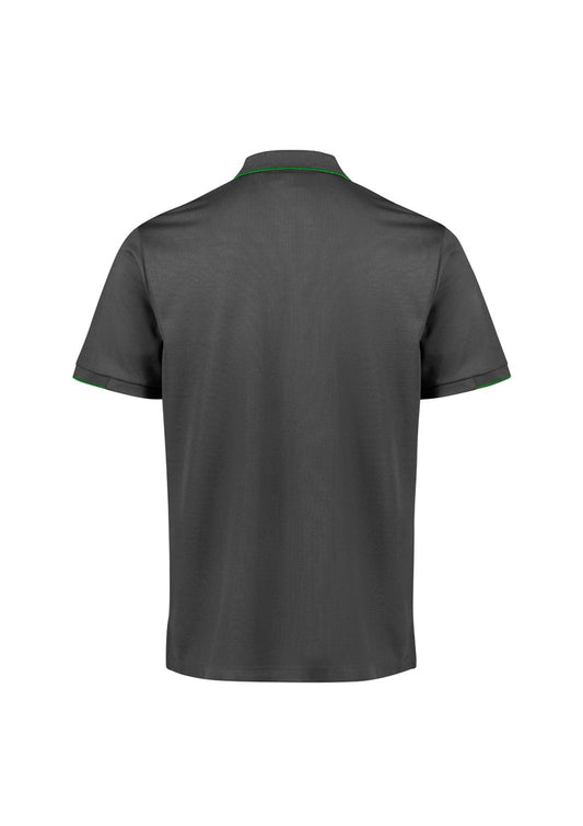 Mens Focus Short Sleeve Polo - Grey/Fluoro Lime