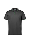 Mens Focus Short Sleeve Polo - Grey/Fluorescent Lime