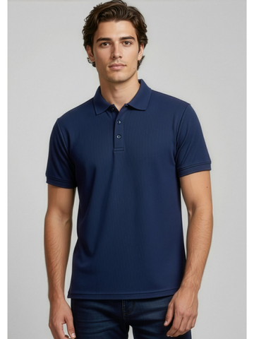 Mens Micro Waffle Polo