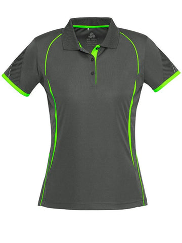 Women's Razor Polo - Grey/Fluorescent Lime