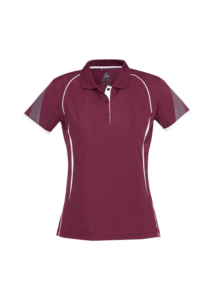 Women's Razor Polo - Maroon/White