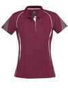 Women's Razor Polo - Maroon/White