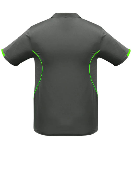 Razor Mens Polo Shirt - Grey/Fluorescent Lime
