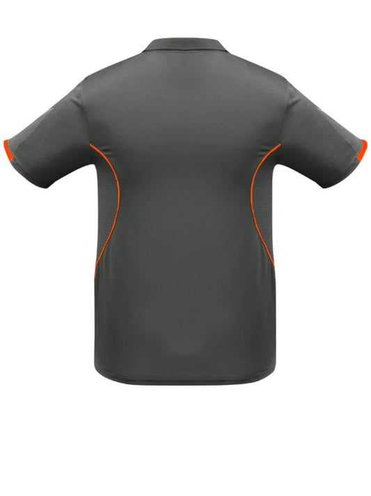 Razor Mens Polo Shirt - Grey/Fluorescent Orange