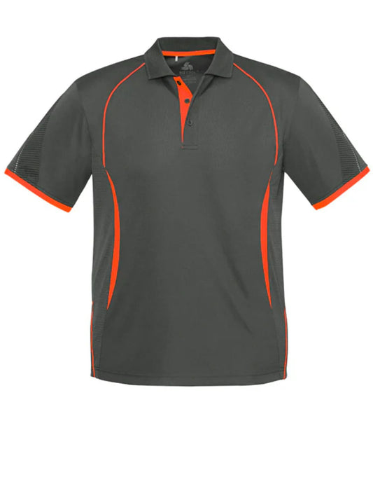 Razor Mens Polo Shirt - Grey/Fluoro Orange