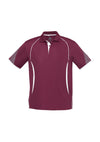 Razor Mens Polo Shirt - Maroon/White