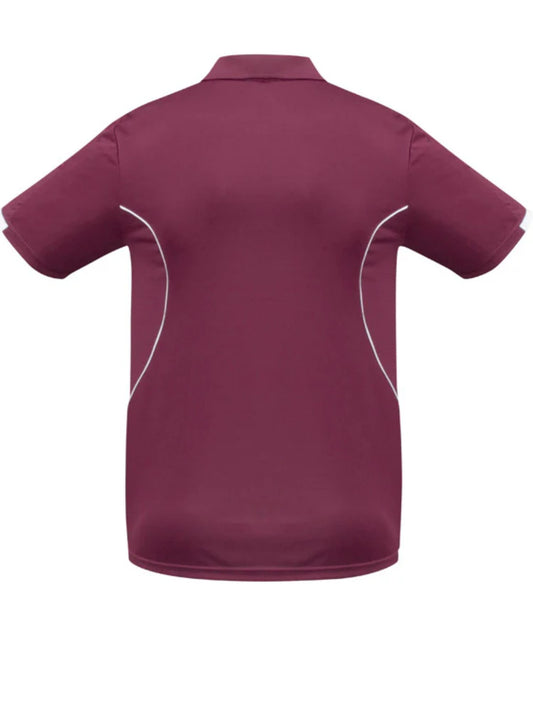 Razor Mens Polo Shirt - Maroon/White
