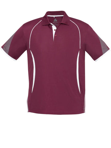 Razor Mens Polo Shirt - Maroon/White