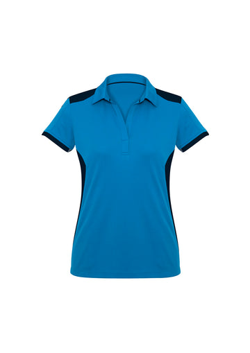 Ladies Rival Polo - Cyan/Navy