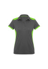 Ladies Rival Polo - Grey/Fluorescent Lime