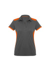 Ladies Rival Polo - Grey/Fluorescent Orange