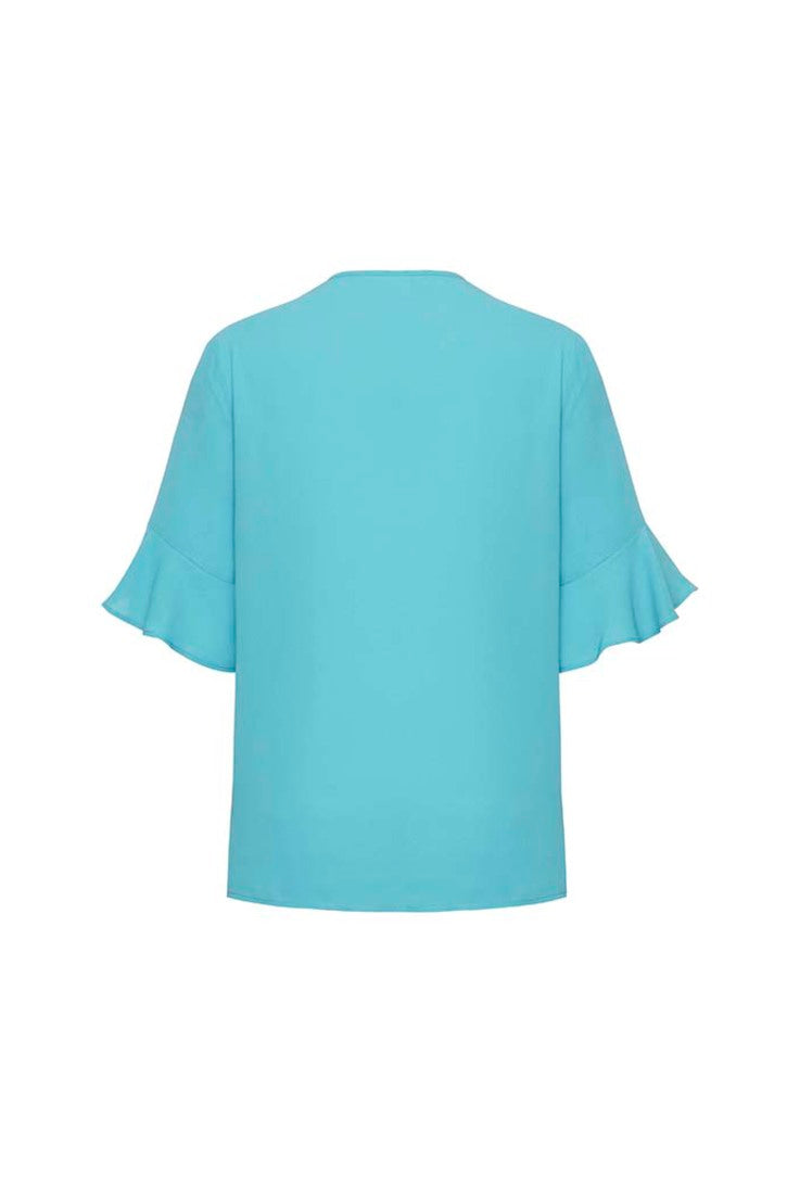 Womens Aria Fluted Sleeve Blouse