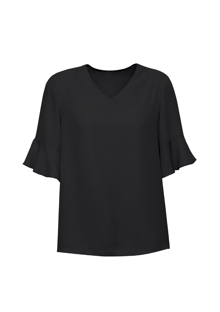 Womens Aria Fluted Sleeve Blouse