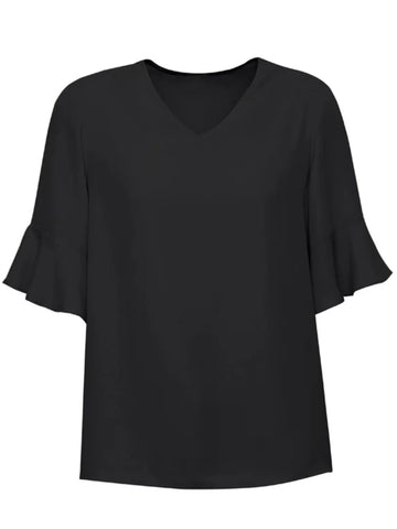 Womens Aria Fluted Sleeve Blouse
