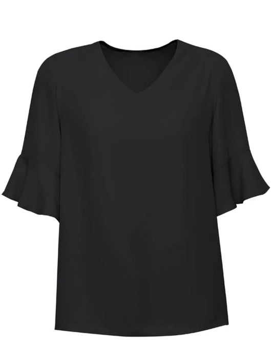 Womens Aria Fluted Sleeve Blouse