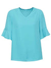 Womens Aria Fluted Sleeve Blouse