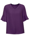 Womens Aria Fluted Sleeve Blouse