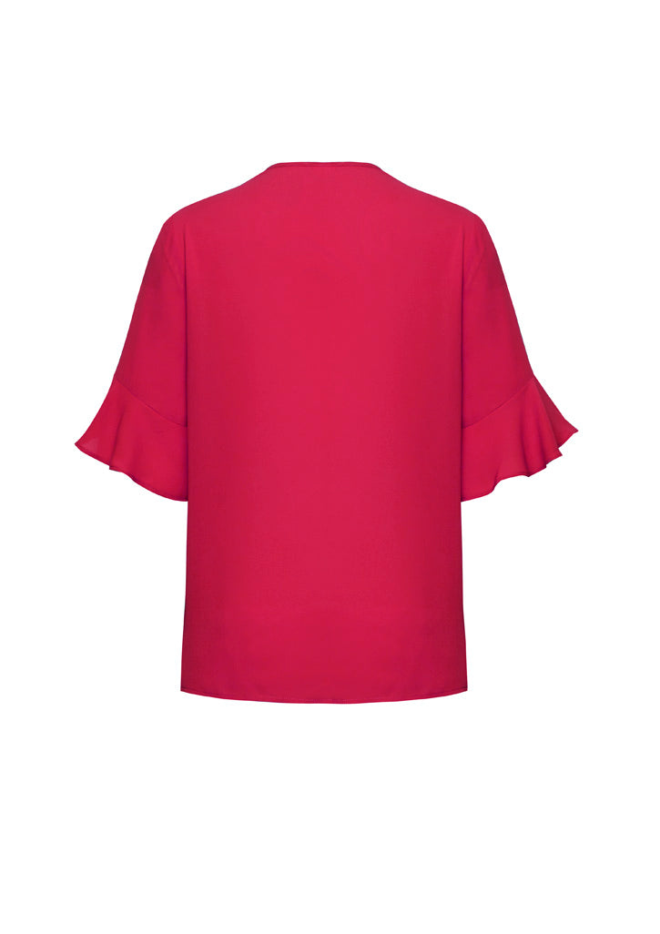 Womens Aria Fluted Sleeve Blouse