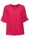 Womens Aria Fluted Sleeve Blouse