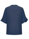 Womens Aria Fluted Sleeve Blouse